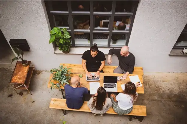 Cowork in Munich at stylish velvet coworking space interior photo 3