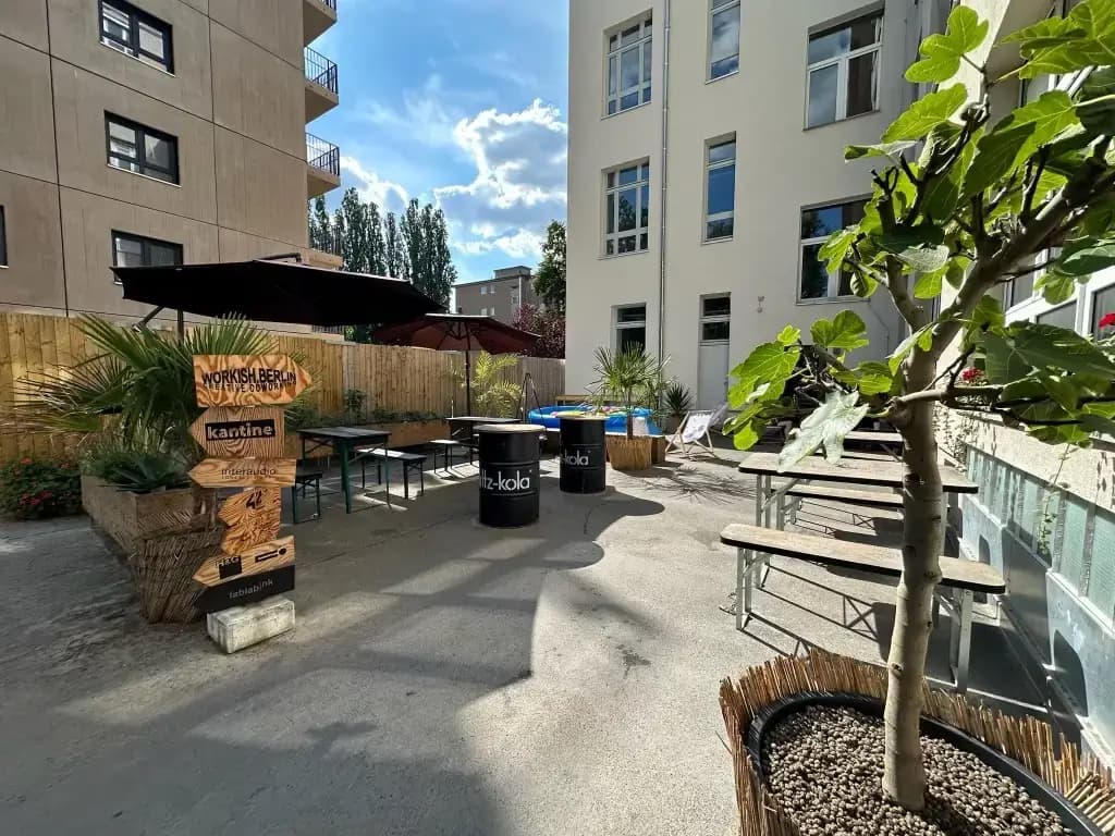 1-Person Fixed Desk at Workish Berlin with Backyard & Community Kitchen interior photo 10