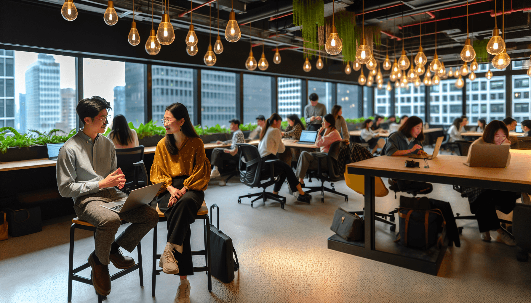 Collaborative coworking space with modern interior