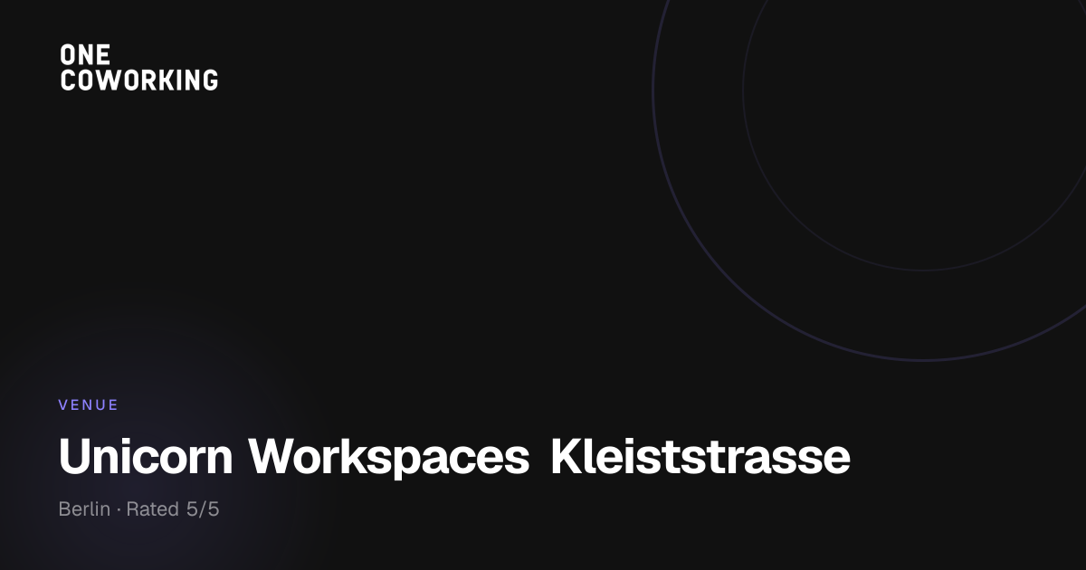Unicorn Workspaces Kleiststrasse in Berlin | One Coworking